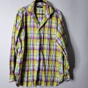 John Cooper Made in USA plaid button down Size XL